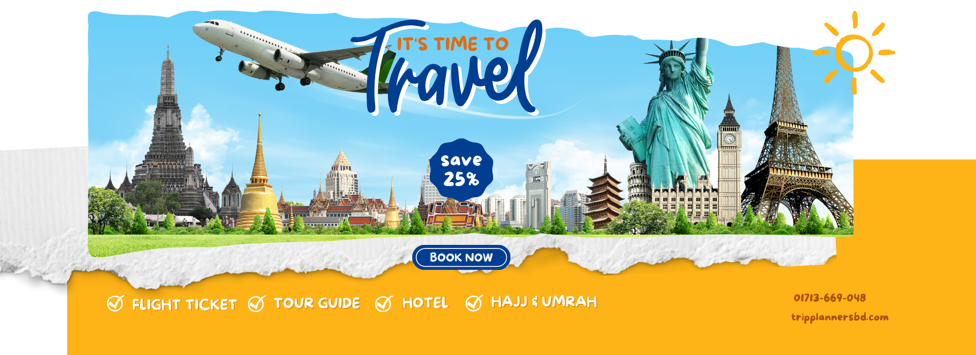 Orange Aesthetic Travel Banner (Landscape) (72 x 36 in)
